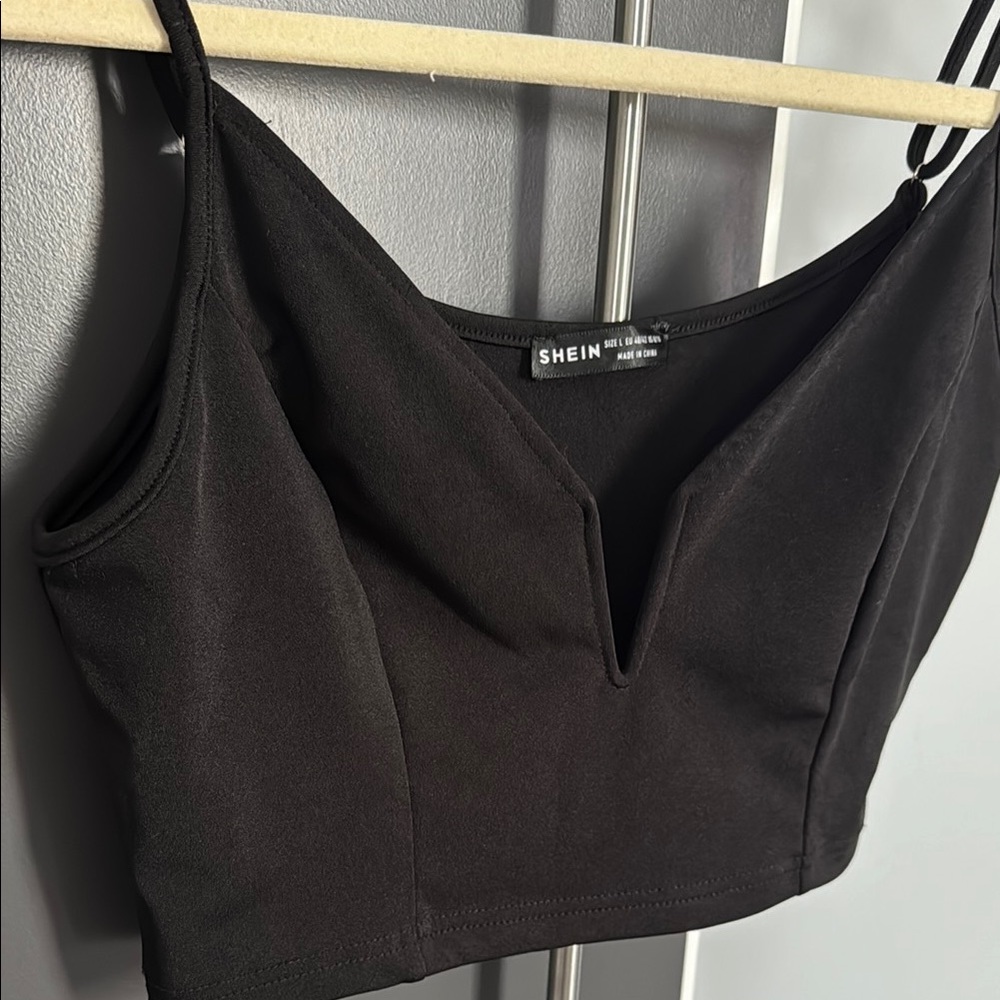 NWOT - SHEIN Black Women's Crop Top Size Large - Picture 2 of 4